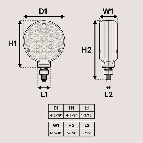 Vista 7 de TRUE MODS - Juego de luces de guardabarros de pedestal redondas de 4 pulgadas de 48 LED para semirremolque de 80 pulgadas de ancho [DOT FMVSS-108]