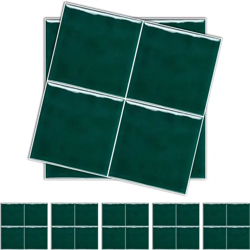 Vista 25 de Alwayspon Adhesivo de vinilo brillante de ladrillo de Provenza, autoadhesivo para azulejos de pared de transferencia de salpicaduras para cocina