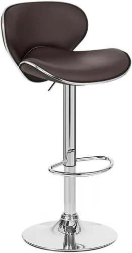 Vista 8 de Modern Home Tesla - Taburete de bar/mostrador de altura ajustable contemporáneo, de cuero, base cromada/reposapiés (espresso)
