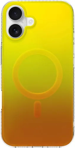 Vista 44 de Funda degradada para iPhone 14 Pro - Diseño multicolor degradado naranja y amarillo, resistente a los impactos y con imanes