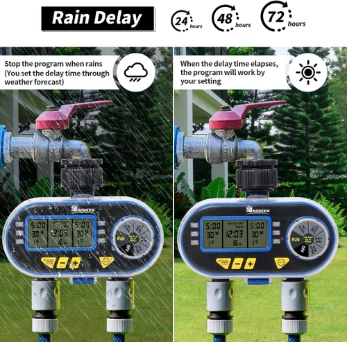 Vista 3 de Temporizador de rociadores para sistema de controlador de riego Azul