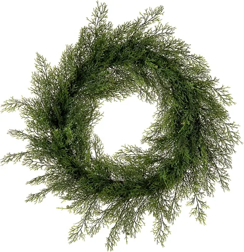 Vista 5 de Vickerman Spray de cedro artificial de 18 pulgadas. Añade textura y carácter a cualquier arreglo con este hermoso spray de cedro. Incluye 6