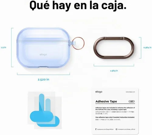 Vista 9 de Elago - Funda transparente para AirPods Pro Azul aguamarina