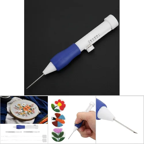 Vista 7 de Kit de bolígrafo de bordado, punzón de bordado, bolígrafo de bordado mágico para costura, juego de bolígrafos para enhebradores, herramienta