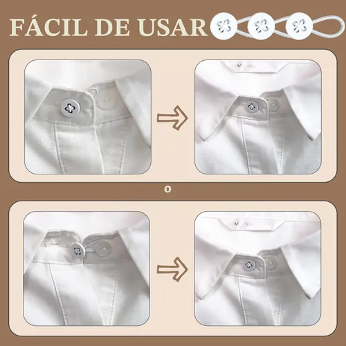 Vista 6 de 9 extensores de cuello para camisas de hombre, extensor de botón para camisas de vestir, extensor de cuello, extensor de cuello elástico suave