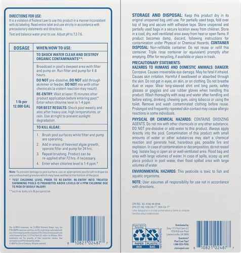 Vista 2 de Clorox® Pool&Spa™ Shock XTRABLUE® Plus, mata bacterias y algas en piscinas, listo para nadar en 15 minutos, (paquete de 6)