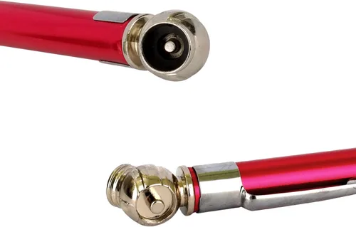 Vista 3 de Medidor de neumáticos estilo lápiz de bicicleta 20-120 PSI para uso en camiones, caravanas y neumáticos de bicicleta, color rojo