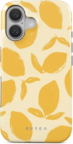 Vista 46 de BURGA-Funda p/teléfono compatible c/iPhone 14 Plus, carcasa rígida híbrida de 2 capas + Funda protectora de silicona, almendras latte a lunares