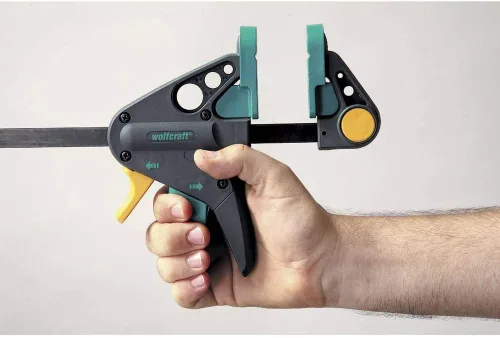 Vista 4 de wolfcraft EHZ 6-150 Abrazadera de una mano PRO 3456000 Potentes abrazaderas para sujetar piezas de trabajo profesionalmente con una sola mano