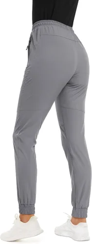 Vista 2 de TACVASEN Pantalones de senderismo para mujer de secado rápido con bolsillos con cremallera