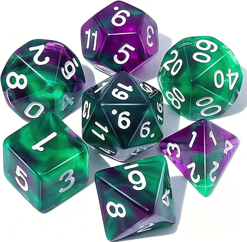 Vista 37 de CiaraQ DND - Juego de dados poliédricos con una bolsa de dados negra para juegos de mesa de rol D&D RPG MTG