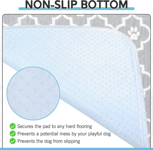 Vista 3 de Almohadillas lavables para orina para perros - 36”x24” 4 piezas, almohadilla para parto para entrenamiento de cachorros, protector de piso