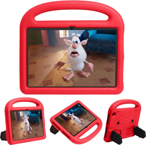 Vista 64 de Funda para tablet Kindle Fire 7 para niños (12.ª generación, versión 2022) con mango de pie de apoyo de forraje resistente, espuma EVA suave, a