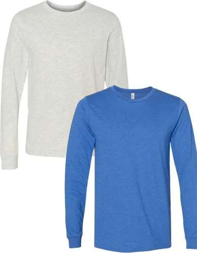 Vista 43 de Canvas Filmore 3501 - Camiseta de 4.2 onzas para hombre manga larga (1) Ceniza + (1) Jaspeado atlético