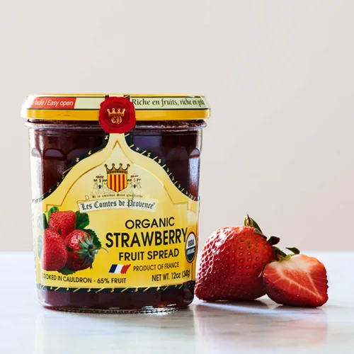 Vista 6 de Colección orgánica de mermelada francesa variada - Arándano, frutas rojas, albaricoque, frambuesa, fresa - 12 oz / 340 g