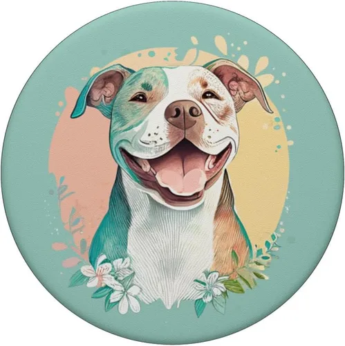 Vista 3 de Pit Bull - Mamá amante de los perros, colorido, artístico, propietario de Pitbull, PopSockets intercambiables