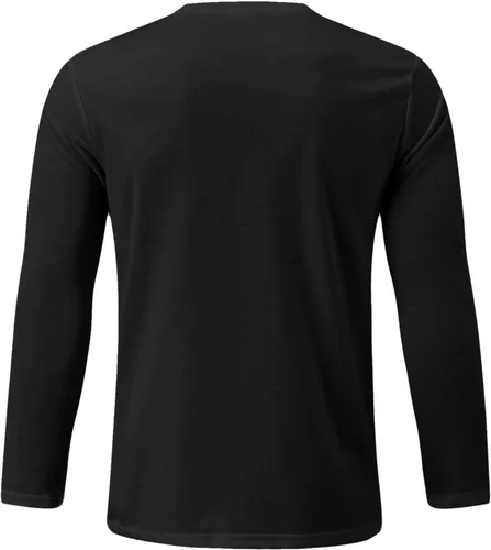 Vista 3 de Tshirt for Men Long Sleeve Crew Neck Breathable Thermal Relaxed Fit Athletic Tees Trendy True Comfort Tops