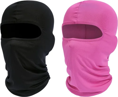 Vista 30 de ROXUN Pasamontañas de esquí, paquete de 2 unidades para motocicleta de Negro+calavera