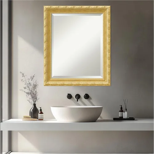 Vista 9 de Amanti Art 24x20 Bathroom Vanity Mirror, Versailles Gold Wood Frame, Rectangular Wall Mirror, Beveled Edge, Hangs Horizontally or Vertically