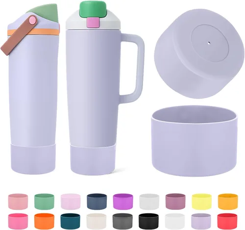 Vista 9 de Mity rain 2 piezas de botas protectoras de silicona para botellas y vasos FreeSip Sway de Owala de 30 oz y 40 oz - Accesorios para owala, mejora