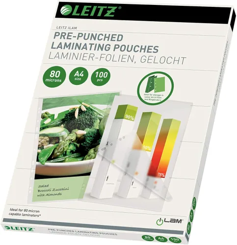 Vista 8 de Leitz iLAM - Bolsa laminadora preperforada A4 de 125 micrones (paquete de 100)