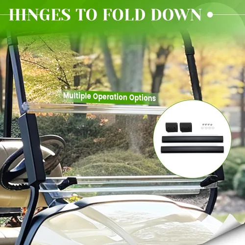 Vista 5 de HECASA Parabrisas transparente compatible con modelos de carritos de golf Yamaha G2/G9 de 1985-1995, parabrisas plegable