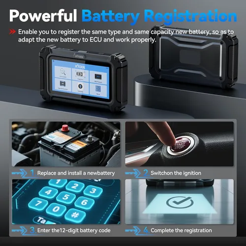 Vista 7 de XTOOL IP500 para escáner BMW OBD2, herramienta de escaneo bidireccional de sistemas completos con ECU C0ding, herramienta de registro de batería