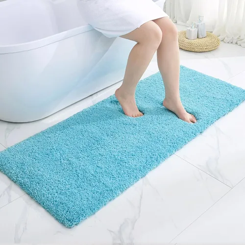 Vista 42 de Disolla - Alfombra antideslizante pequeña y esponjosa para el suelo del baño, lavable, afelpada, para ducha, absorbente, color beige, 17 x 24