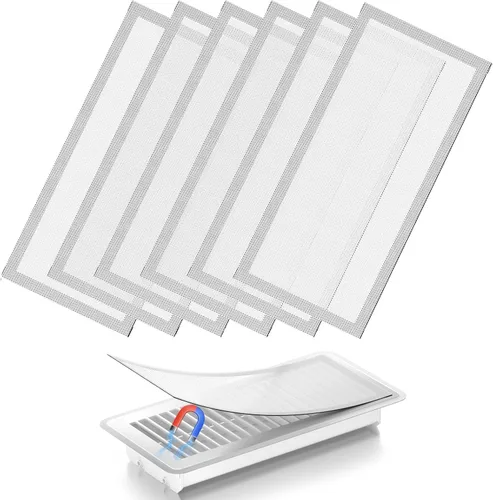 Vista 12 de 4 fundas magnéticas de ventilación blancas, cubiertas magnéticas de ventilación de 4 x 10 pulgadas con pantalla de malla para registros de Blanco