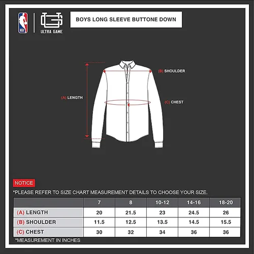 Vista 7 de Ultra Game NBA Boys 2-Piece Loose-fit Button Down Pajamas Set (Sizes 4-20)