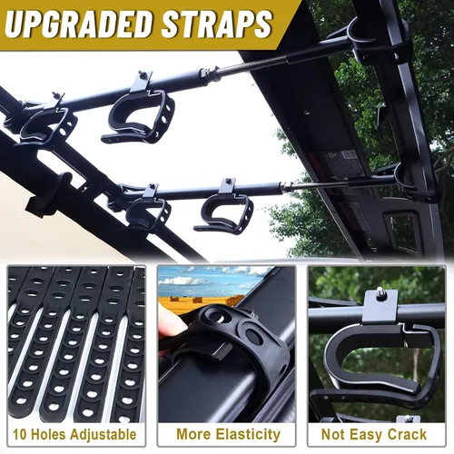 Vista 4 de StarknightMT Portaarmas para UTV - Portaarmas Aéreo para UTV Soporte de Techo para Armas/Arcos con Acolchado Suave, Ajustable se Adapta a Espaciado