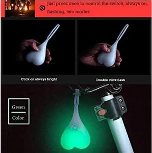 Vista 3 de Bola de silicona en forma de corazón, luz trasera de bicicleta, LED, peligro, luz nocturna, impermeable, asiento de bicicleta