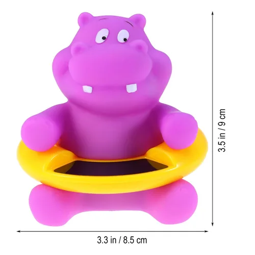 Vista 2 de Totority Termómetro de baño flotante para hipopótamo de dibujos animados Medidor de temperatura de baño para piscina segura y bañera termómetro