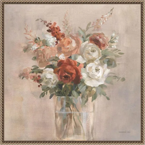 Vista 18 de Amanti Art Lienzo enmarcado para pared, 16 x 16 pulgadas, ramo de rojizo de Danhui Nai, lienzo enmarcado para pared, obras de arte de flores