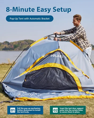 Vista 2 de Golabs Truck Bed Tent, 5-6 Ft Camping Tent, Easy Setup by Pre-Attached Pole Azul