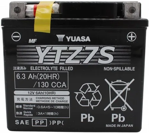 Vista 3 de Yuasa YUAM727ZS YTZ7S Batería AGM de alto rendimiento YTZ activada de fábrica