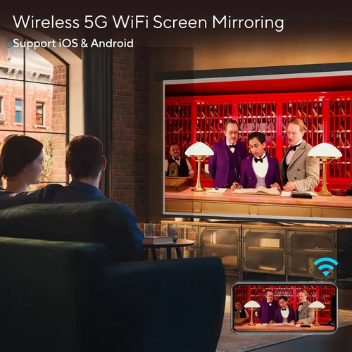 Vista 2 de Mini proyector con WiFi y Bluetooth, proyector actualizado AKIYO 2026 1080P
