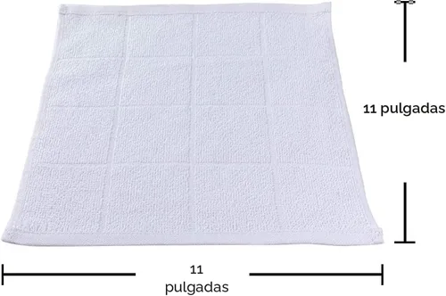 Vista 5 de Glynniss Trapos de cocina altamente absorbentes, 100% algodón, para lavar platos, limpieza (11 x 11 pulgadas, 12 piezas, blanco)