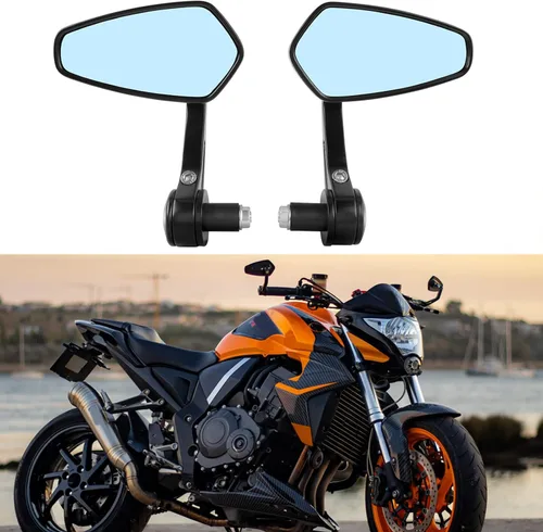 Vista 10 de Espejos laterales redondos para motocicleta de 7/8" en el extremo del manillar, compatibles con motos de calle, Cafe Racer, motos deportivas