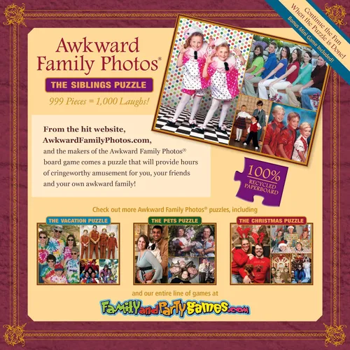 Vista 2 de Rompecabezas de hermanos de fotos familiares incómodas