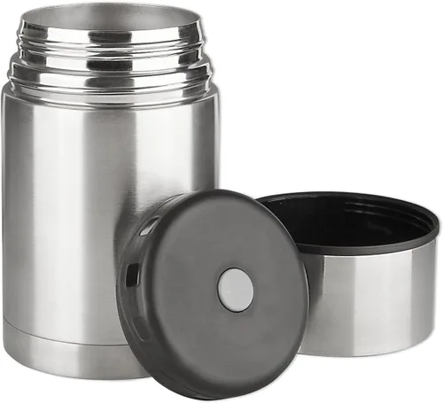 Vista 2 de Isosteel Recipiente de alimentos al vacío, acero inoxidable, plata, 3.9 x 5.9 x 7.9 in