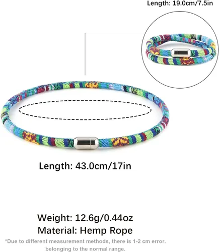 Vista 6 de HZMAN Pulsera náutica para hombres y mujeres, bohemia, étnica, tribal, hecha a mano, cuerda trenzada para verano, playa, surf, pulseras envolventes