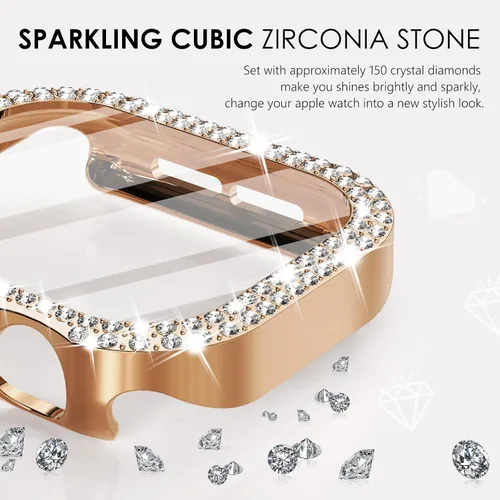 Vista 39 de Surace Bling - Carcasa con protector de pantalla para Apple Watch Series 3, 2, 1 de 1.496 pulgadas