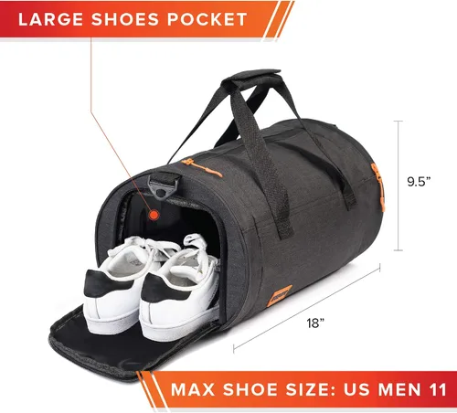 Vista 2 de INK+IVY Bolsa de gimnasio resistente al agua con compartimento separado para zapatos