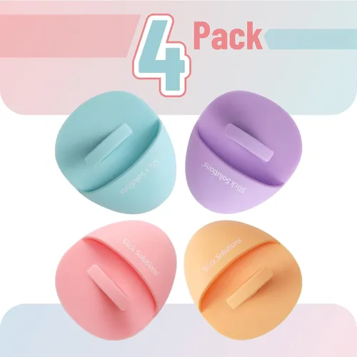 Vista 2 de Slick- Cepillo de limpieza facial de silicona, paquete de 4, exfoliante facial de silicona, exfoliante facial, limpiador facial para cepillo