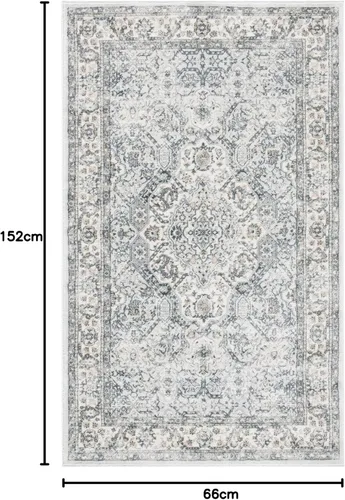 Vista 38 de SAFAVIEH - Colección Isabella, alfombra decorativa - 2'2" x 5', azul y crema, diseño oriental, no desprende pelusa y fácil cuidado, ideal para áreas