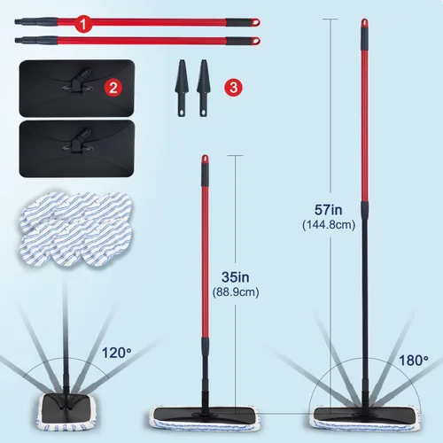 Vista 4 de Matthew - Dos combinaciones de mopa de microfibra compatibles con mopa de microfibra Hardwood Floor'N More, lavables de 15 x 8 pulgadas, 6 repuestos