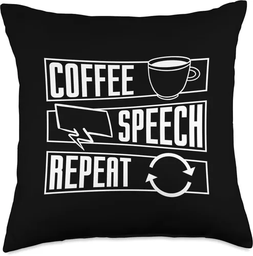 Vista 4 de Mental Health Designs for Coffee Drinker Coffee Speech Repeat Anxiety Awareness Care Mental Health Throw Pillow, 16x16, Multicolor