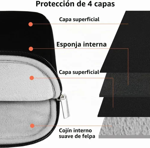 Vista 5 de Funda para laptop de 13.3 pulgadas, cubierta protectora para laptop, bolsa de transporte para tableta compatible con MacBook Air/MacBook Pro
