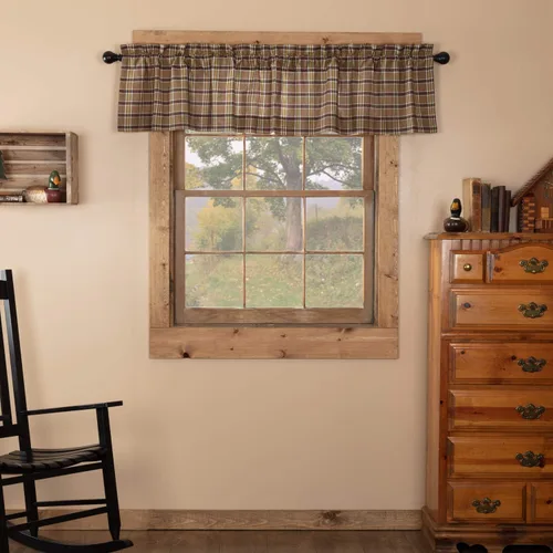 Vista 12 de VHC Brands Rustic & Lodge - Cortinas para ventana de cocina, par de festones Wyatt, marrón caqui